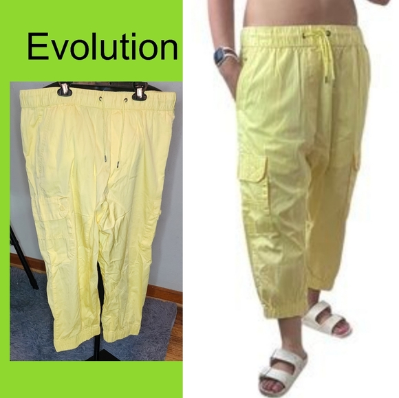 Evolution yellow khaki cargo jogger. 2 avail. Sz XL & XXL - Picture 1 of 7